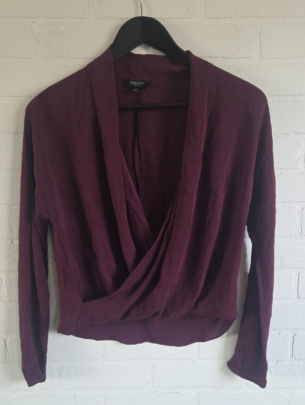 Babaton Silk Wrap-Front Blouse